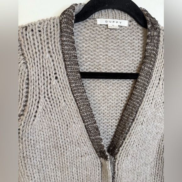 Duffy Gray Wool Chain Link Grunge Cardigan - Picture 6 of 6